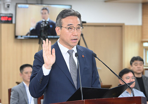 28일 열린 오순문 서귀포시장 후보자 인사청문회. ⓒ헤드라인제주